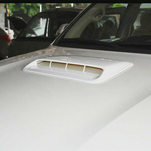 Auto Car Decorative Air Flow Intake Scoop Turbo Bonnet Vent Hood Cover White New