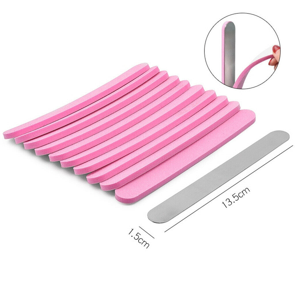 10 Pieces Nail File and Buffer Block For Smooth Nail Tool with Steel Sheet E