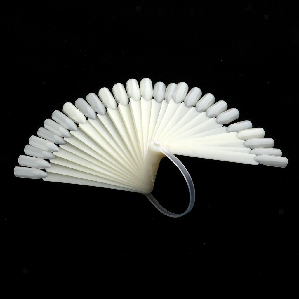Total 64 Tips Fan-shaped Nail Art Tips Display Board for Salon Home DIY