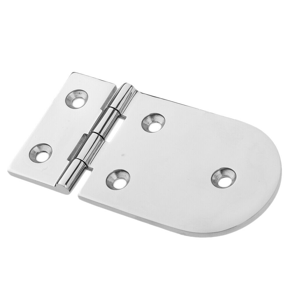 Short Round Side Marine 316 Stainless Steel Boat Door Hatch Hinge 127 x 65mm