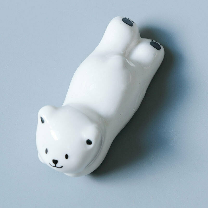 1Pc Polar Bear Ceramic Chopsticks Rack Stand Holder Table Decor Random Style