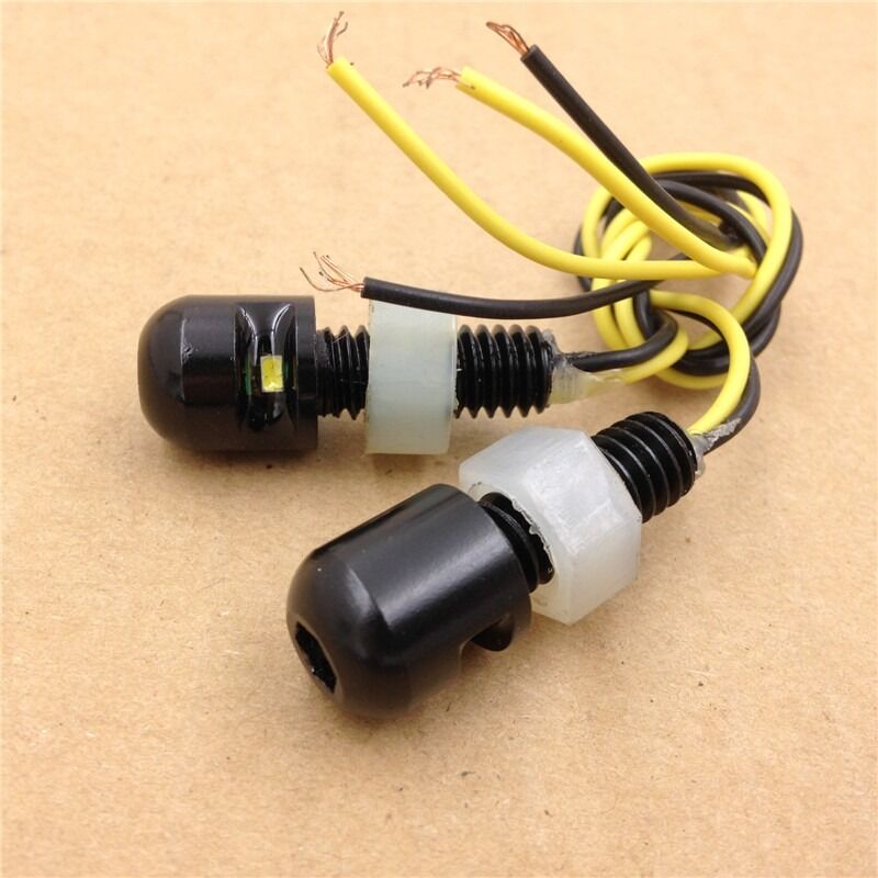 Motorcycle Black Universal LED License Tag Plate Bolt Lights