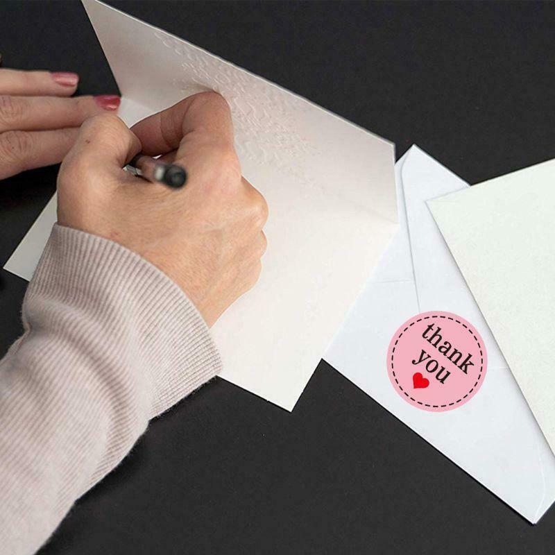 500pcs Thank You Stickers Handmade Round Packaging Seal Label Scrapbooking Decor