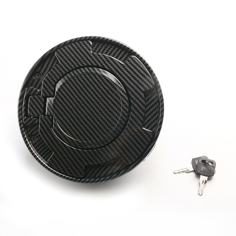 Car Fuel Gas Tank Cap w/ Lock Lid Cover Carbon Fiber For Jeep Wrangler JK 07-18