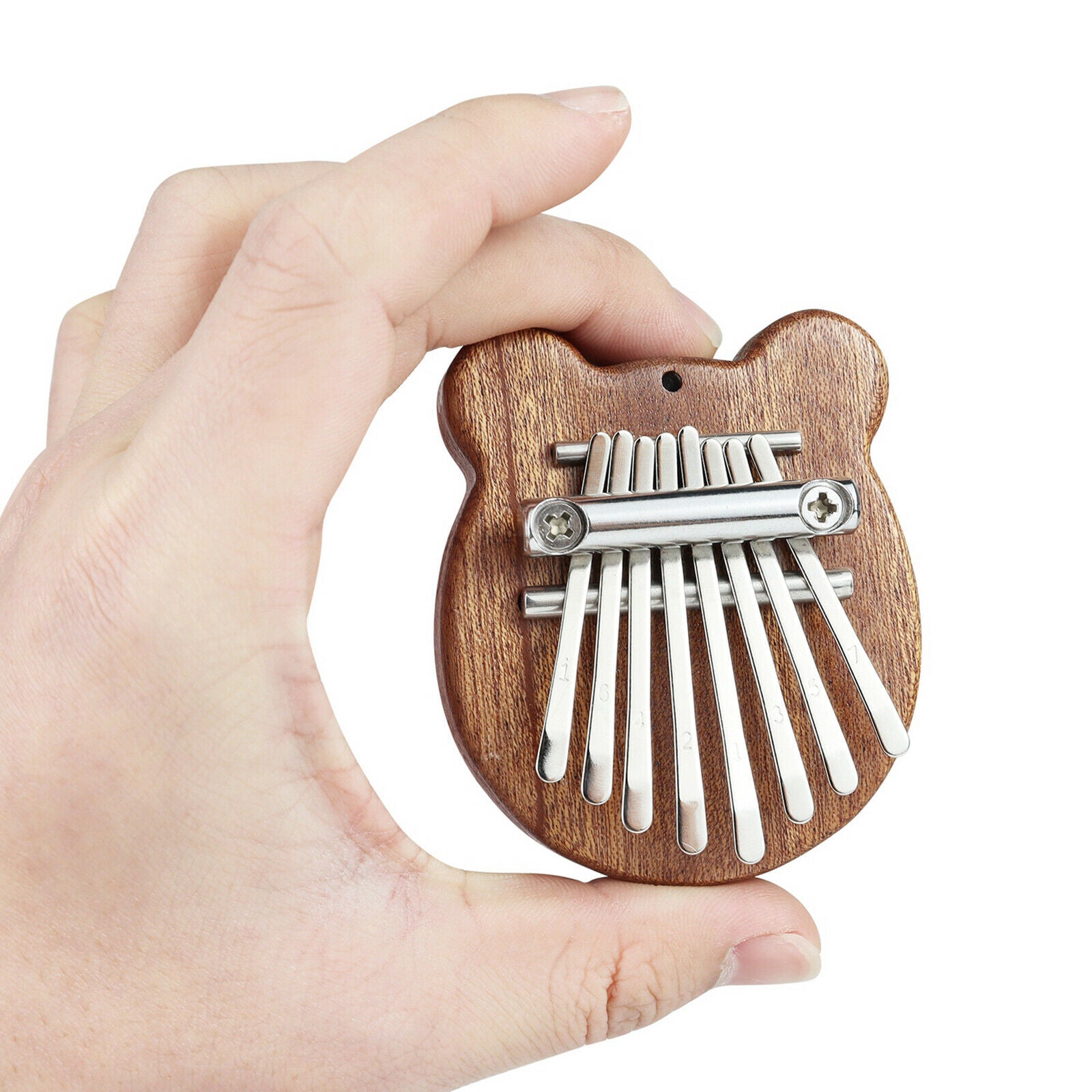 8 Keys Mini Kalimba Mahogany Wood Thumb Piano Marimbas Finger Piano with Lanyard