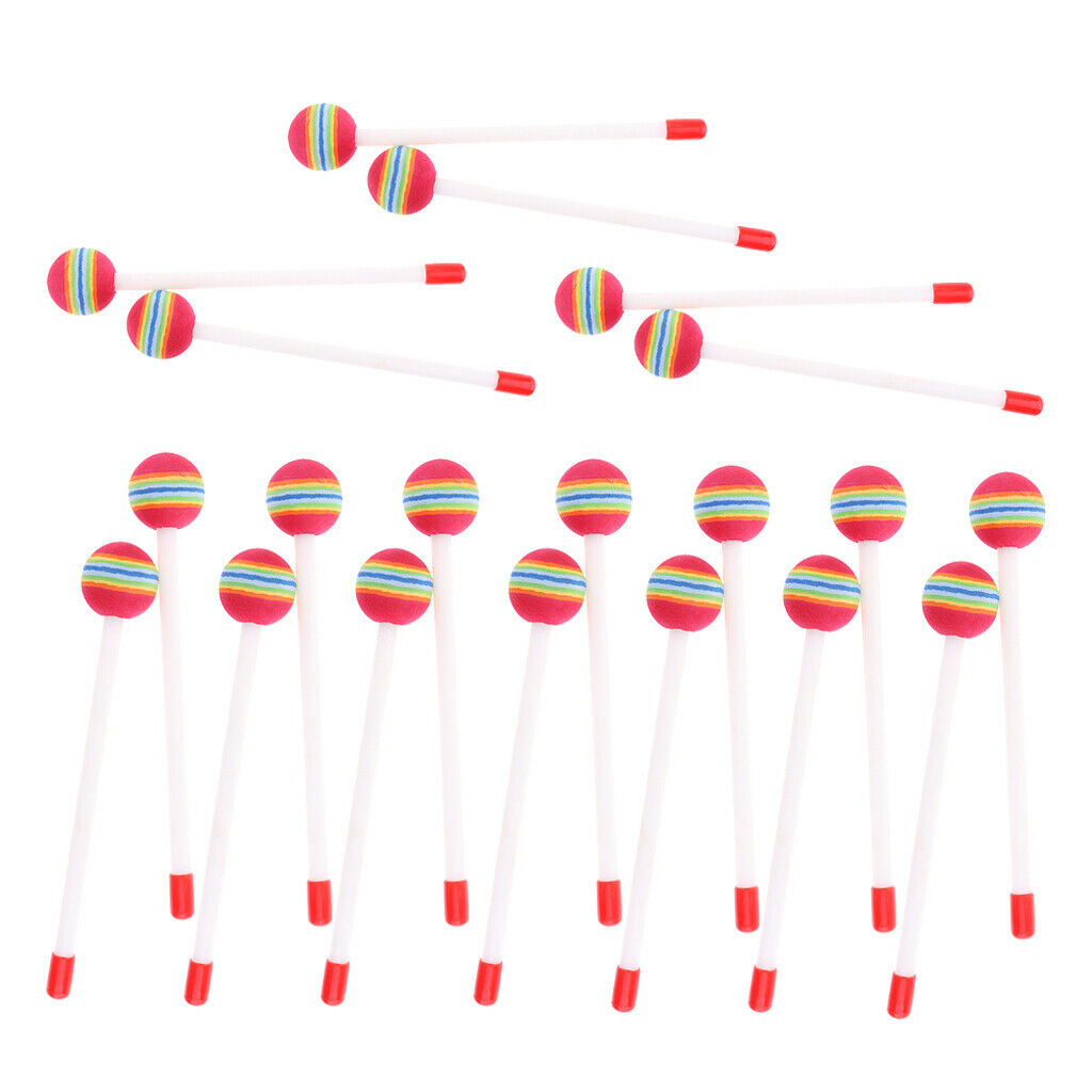 20 Pieces Hand Percussion Drum Knock Hammers Stick Kids Baby Early Toys
