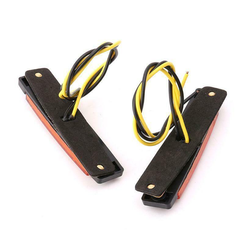 2X 6-LED Bus Van Boat Truck Trailer Side Marker Tail Light Lamp Yellow/Amber 12V