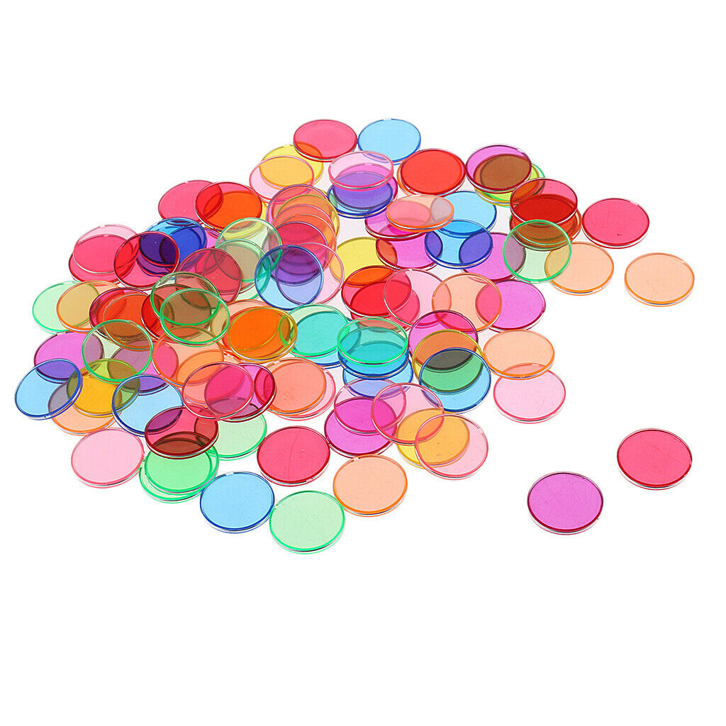100Pieces Multicolor Plastic Round Chips Gaming Discs Metal Toddler Gift