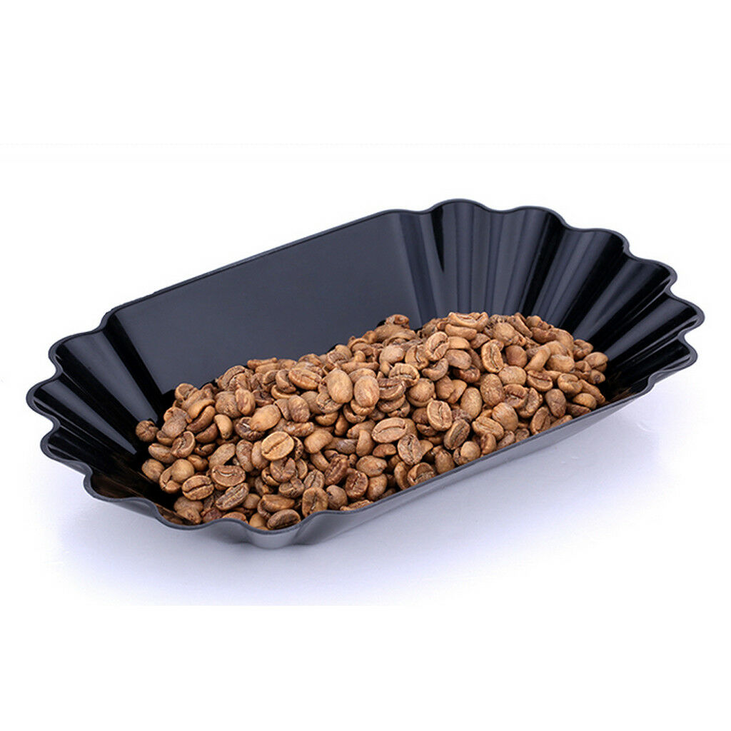 Food-grade Plate Oval Coffee Bean Tray for Coffee Beans Display Blackt x 6