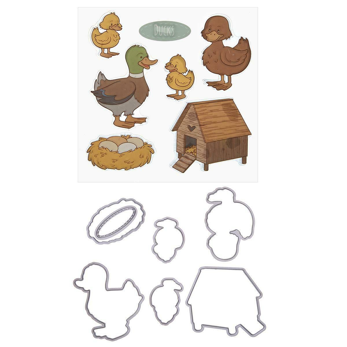 Farm Duck Silicone Stamp Cutting Die Stencil Frame Scrapbook Decor Craft @