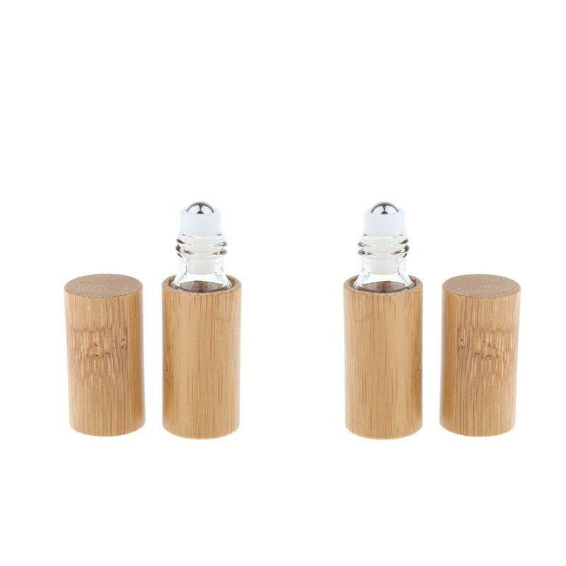 2pcs Refillable Vacuum Flasks with Stainless Steel Roll-on for Oils