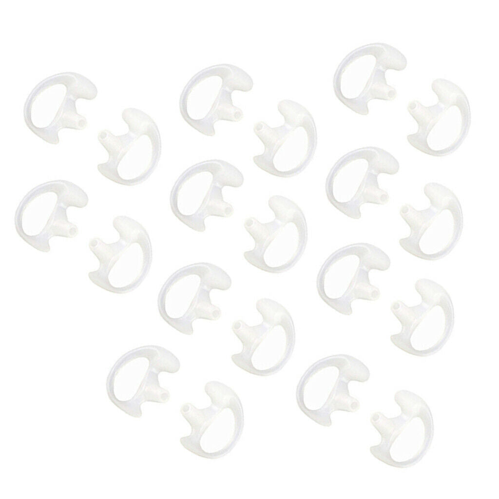 20x Clear Silicone Earbud for Walkie Talkie Covert Acoustic Tube Earpiece