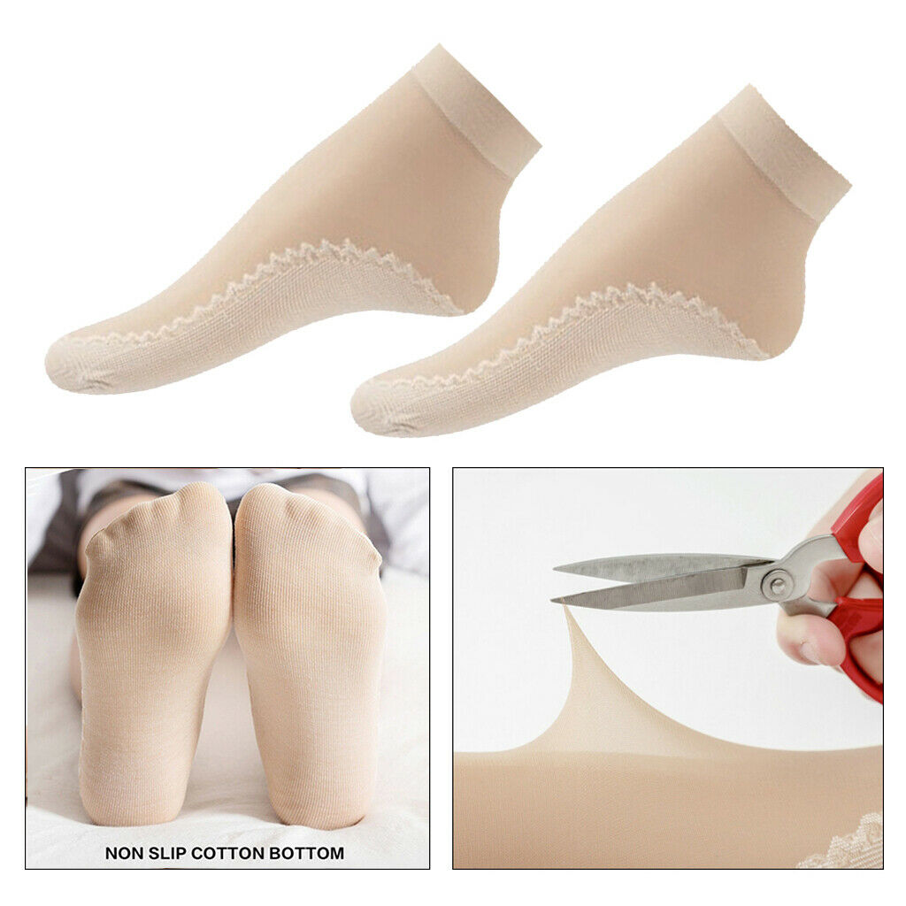 40x Women's Chinlon Silk Summer Socks Sheer Thin Lace Slip-resistant Socks