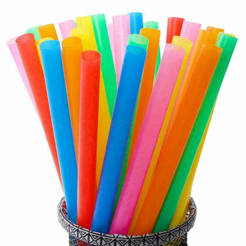 100 Jumbo Drinking Straws Wide Party Smoothies Bubble Tea Milkshake Straw
