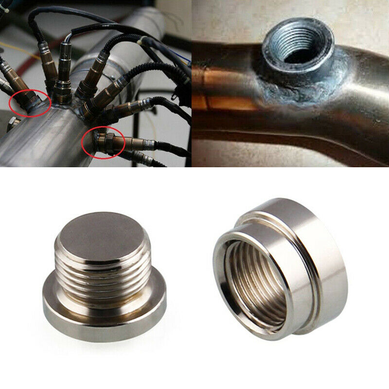 2pcs O2 Oxygen Sensor Stainless Steel Weld On Bung Plug Nut Cap Kit M18 x 1.5