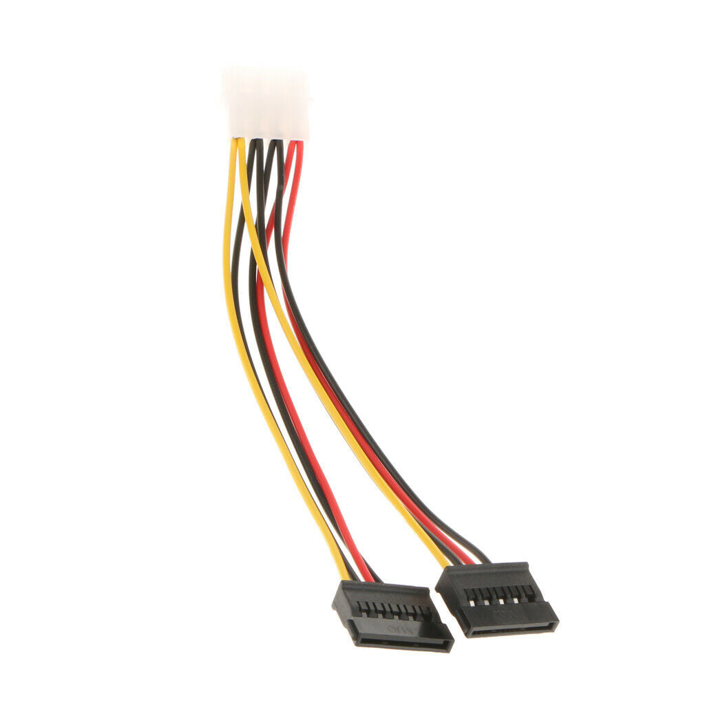 to SATA 6-Inch  4 Pin to 2 x SATA 15 Pin Female Power Cable