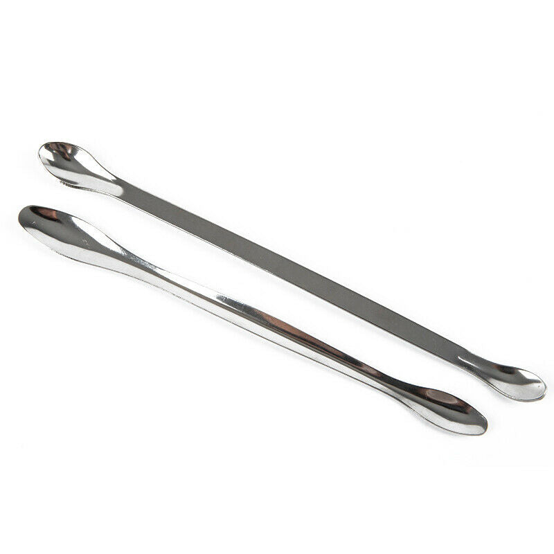 12Pcs Stainless Steel Lab Spoon Spatula Laboratory Sampling Spoon Mixing Spat TL