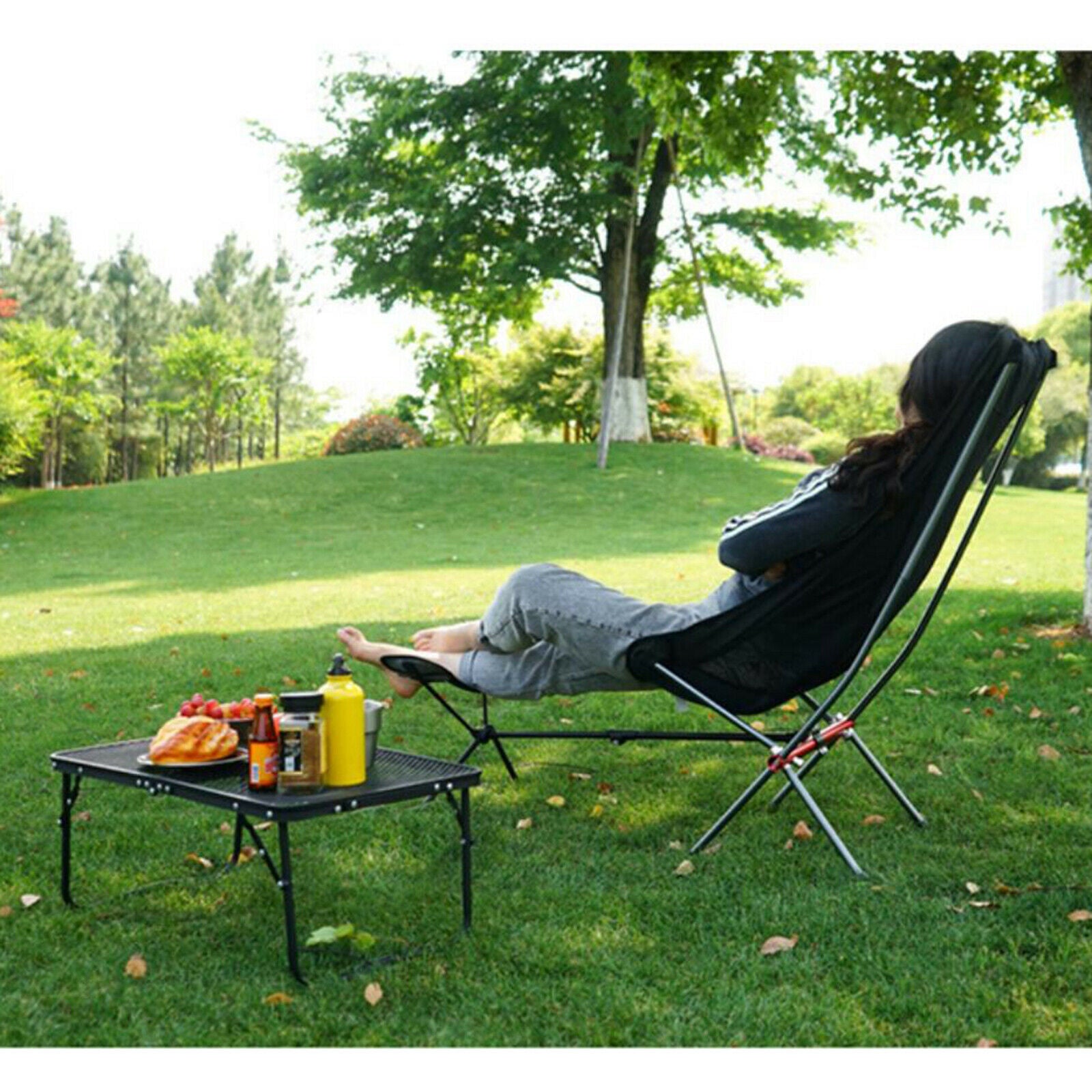 Folding Chair Footrest Anti-slip Foldable Picnic Footstool Legs Rest Seat
