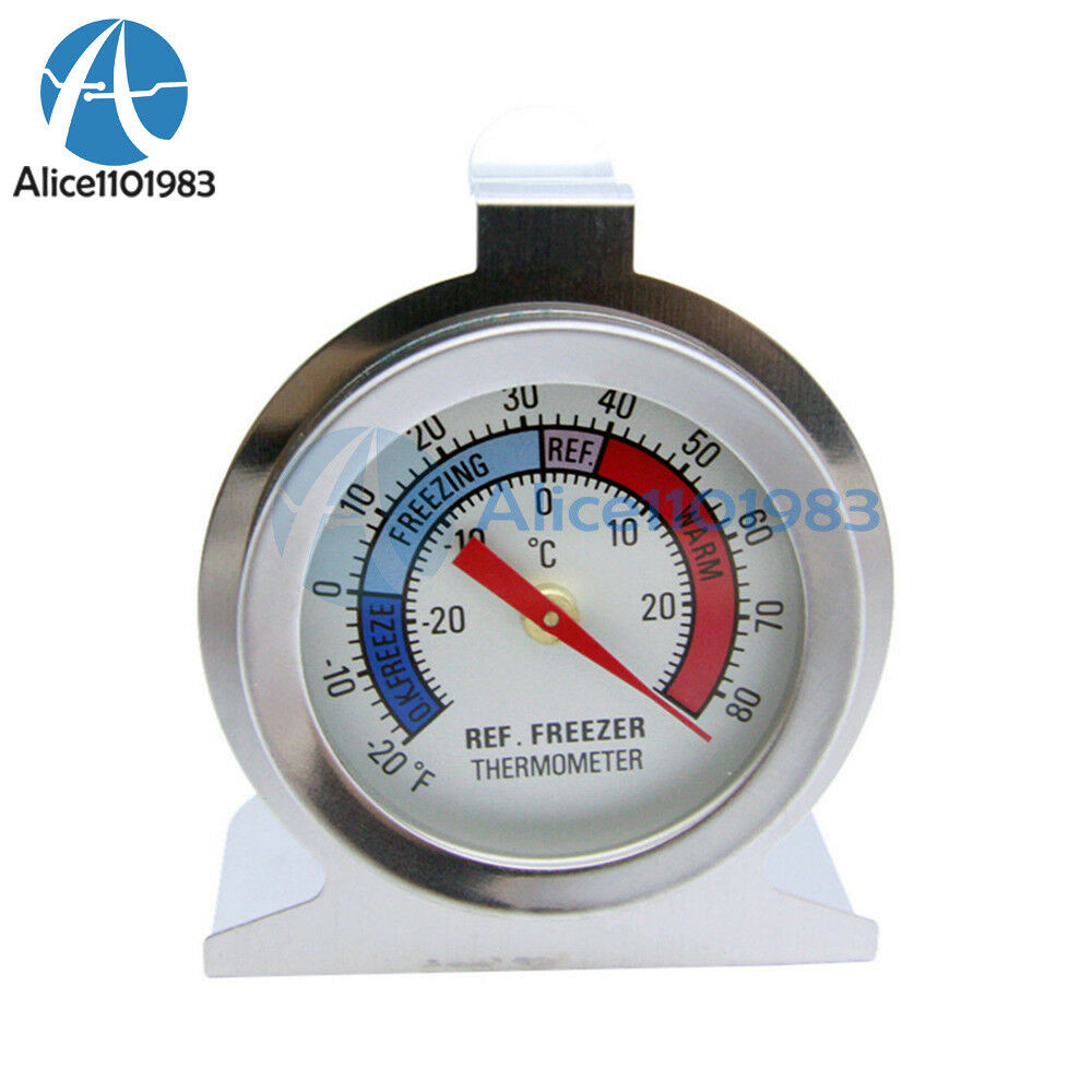 Useful Temperature Refrigerator Freezer Dial Type Thermometer Stainless Steel