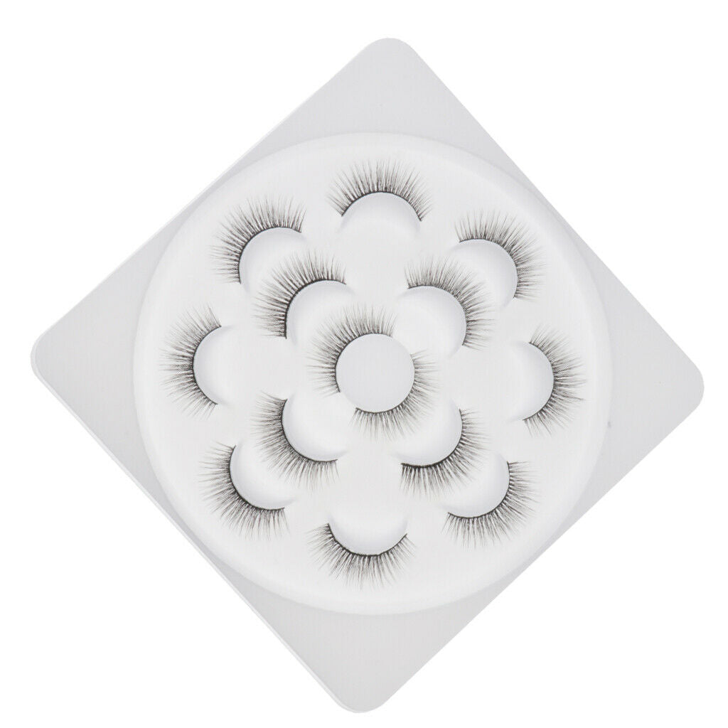 7 Pairs Natural Cross Eye Lashes Extension Makeup Long False Eyelashes 10mm