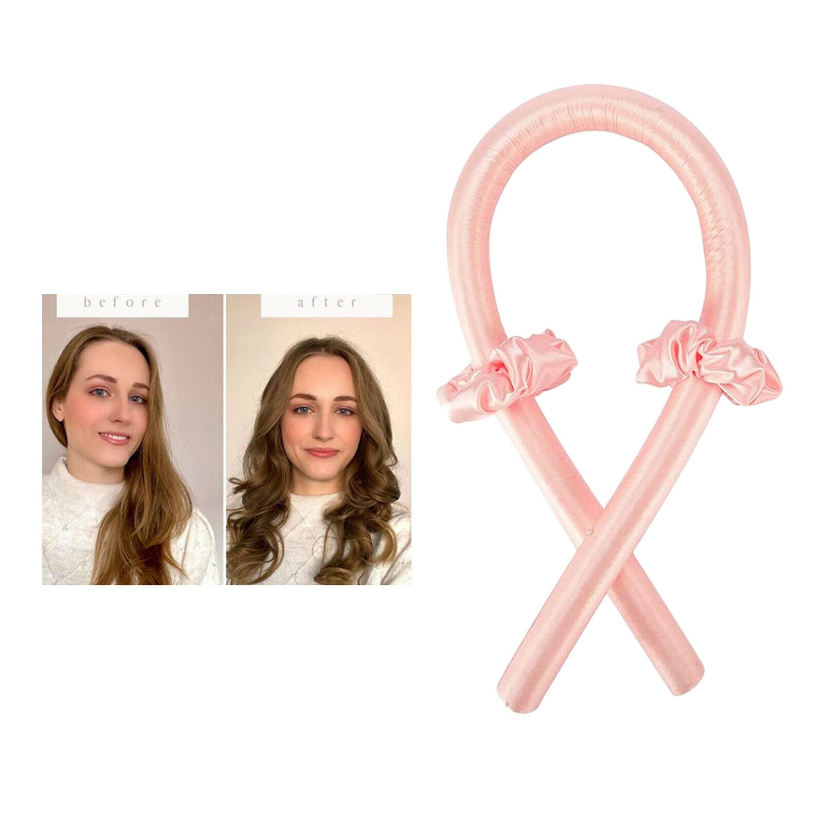 2 Pieces Women Heatless Curling Rod Headband Wave Curls Ribbon Soft Wave