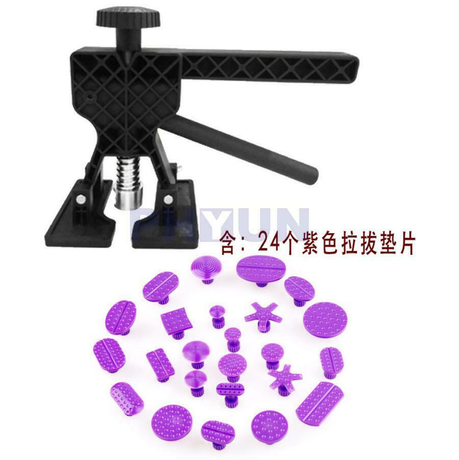 Car Body Dent Repair Removal Tool Kit Black Plastic Puller+24x Glue Puller Tabs