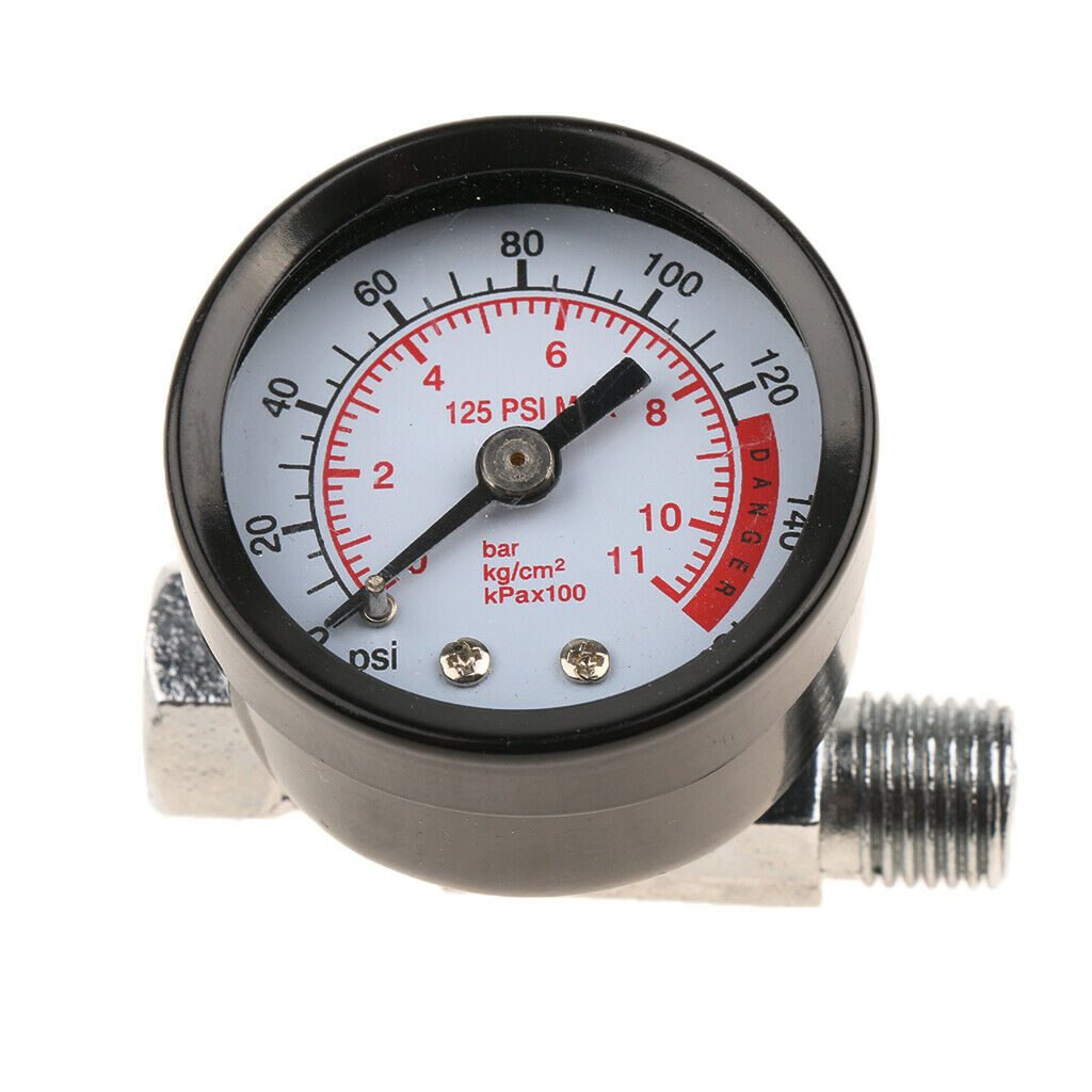 1/4 ZOLL AIR REGULATOR SPRAY GUN DIAL COMPRESSOR INLINE PRESSURE PSI METER GAUGE