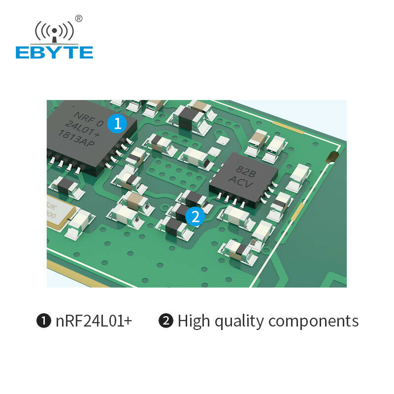2pcs nRF24L01P 2.4GHz E01-2G4M13S SPI Transceiver 13dBm SMD PCB Antenna Module