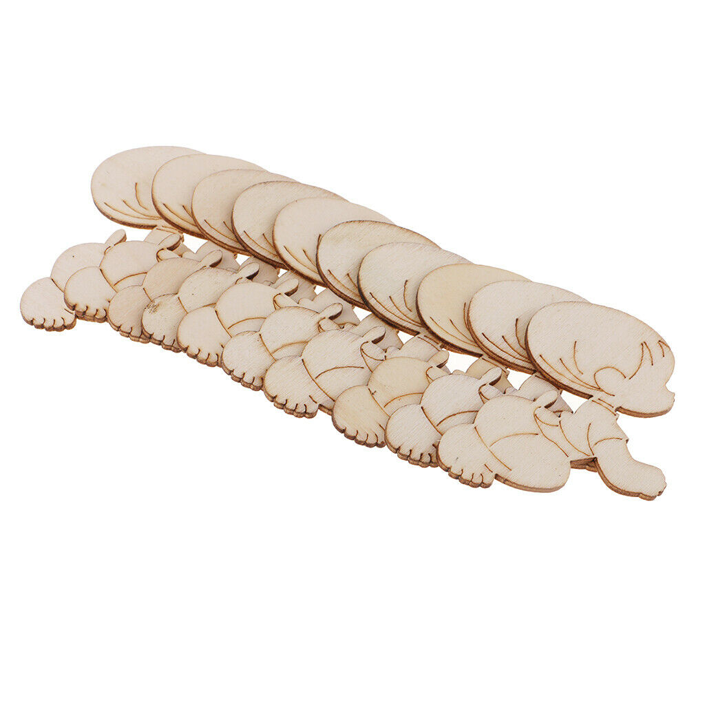 10 pieces wood cutouts baby shapes natural wood slices wood