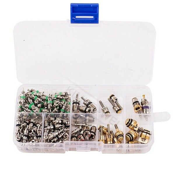 134 pcs R134a A/C Car Auto AC Air Conditioning Valve Core Assortment Kit New