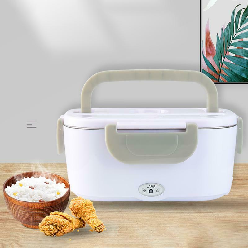 220V 12V Stainless Steel Electric Heating Lunch Box Car Food Warmer Heater Set