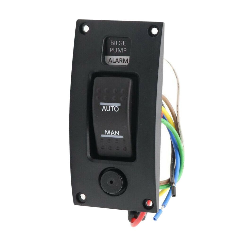 3-Way Bilge Pump Switch Panel (Automatic-Off-Manual) 12v w/ Alarm for Boat RV