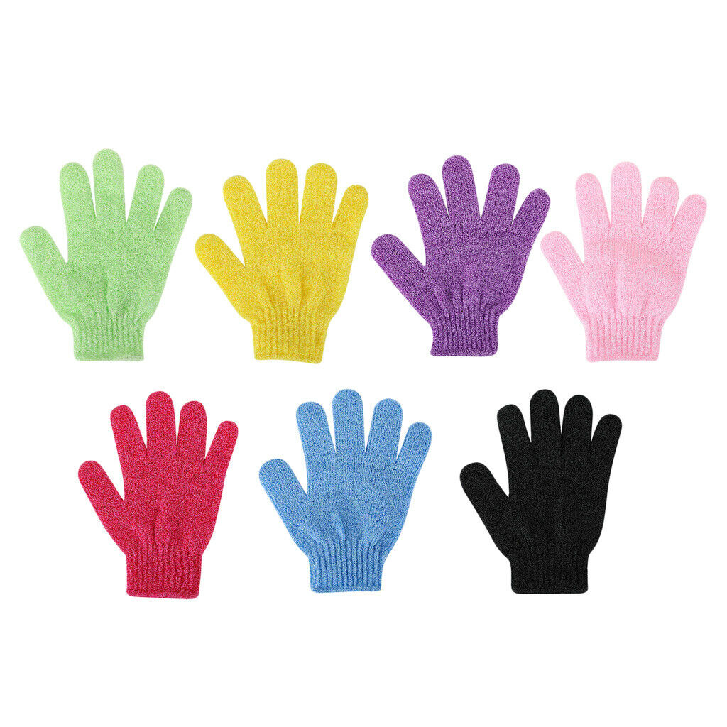 7 Pcs Shower Bath Mitts Exfoliating Body Scrub Gloves for Skin Spa Massage