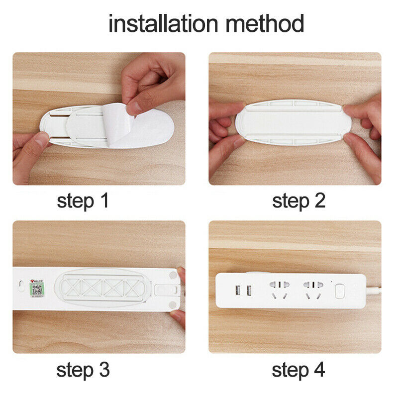 Self Adhesive Desktop Socket FixerPunch-free Power Strip Hold.l8