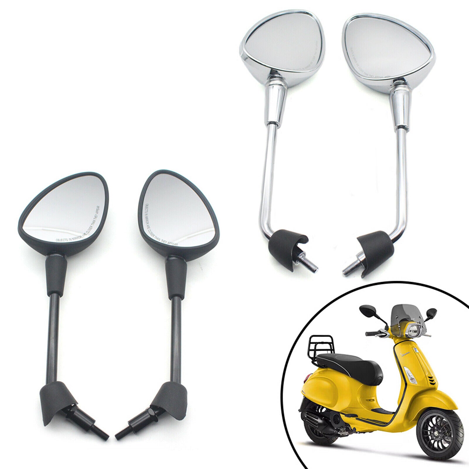 2x Rear view Mirrors for Vespa GTV 250 300 300ie Left & Right Premium Black