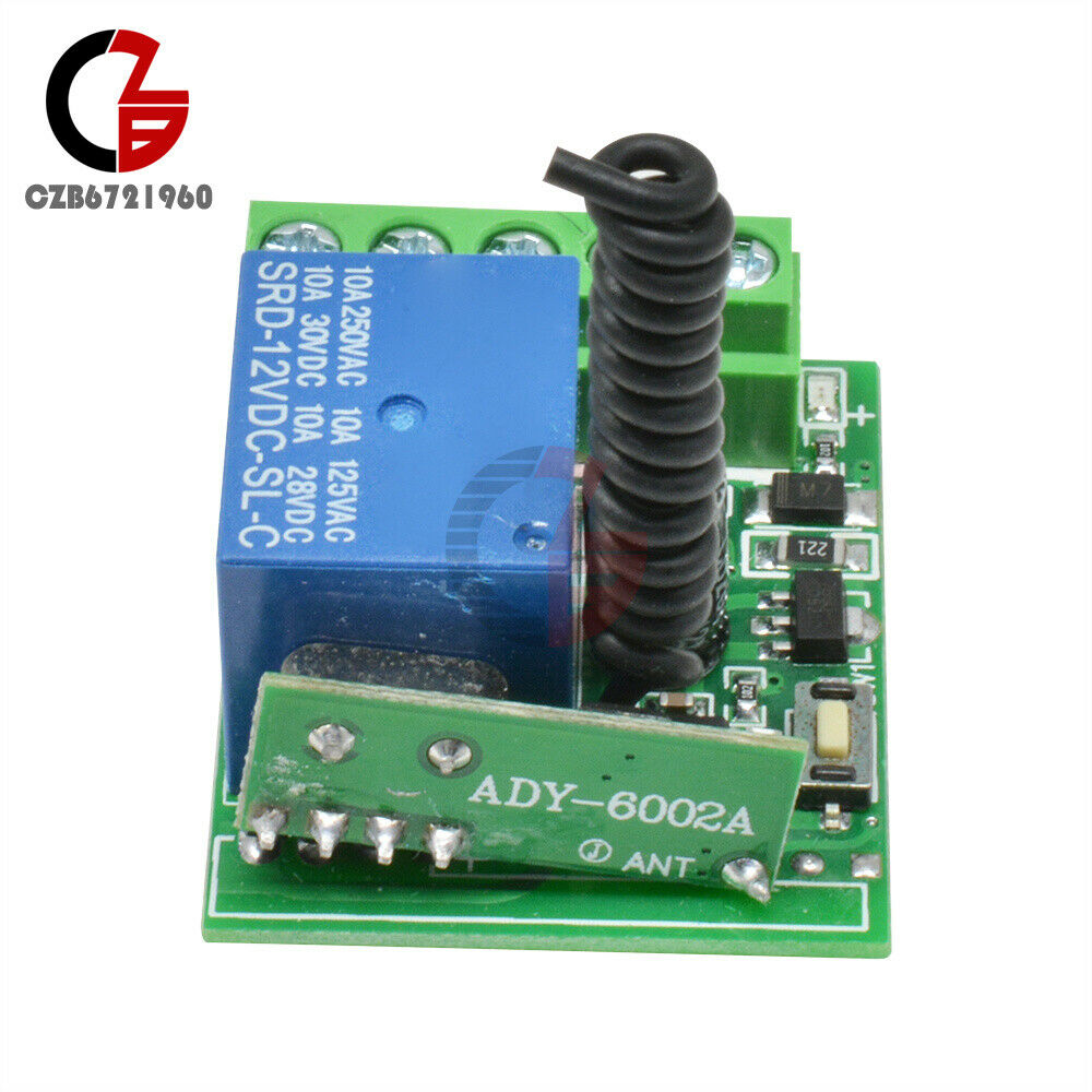 1 Channel Receiver Wireless Relay RF Remote Control Switch Module DC 12V 433MHZ