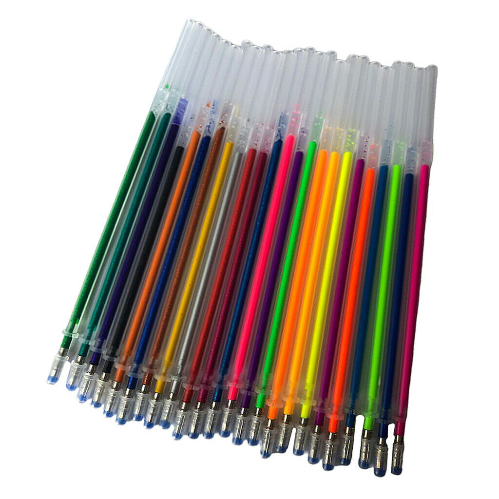 24 Color Gel Pen Refills Smooth Writing 0.5mm Needle Tip/Tip Gel Pens,