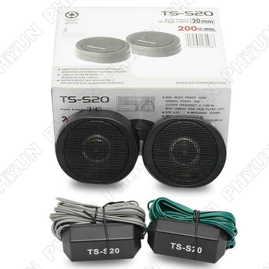 200W High Power Car Loud 3/4'' Dome Tweeter Speaker Systems Black Universal 2Pcs