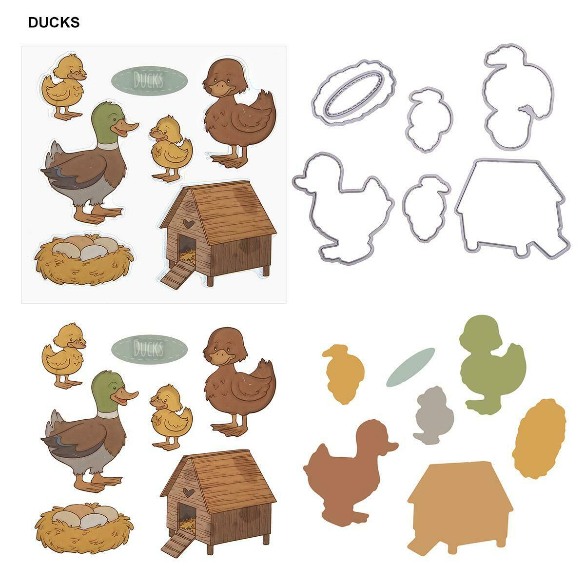 Farm Duck Silicone Stamp Cutting Die Stencil Frame Scrapbook Decor Craft @
