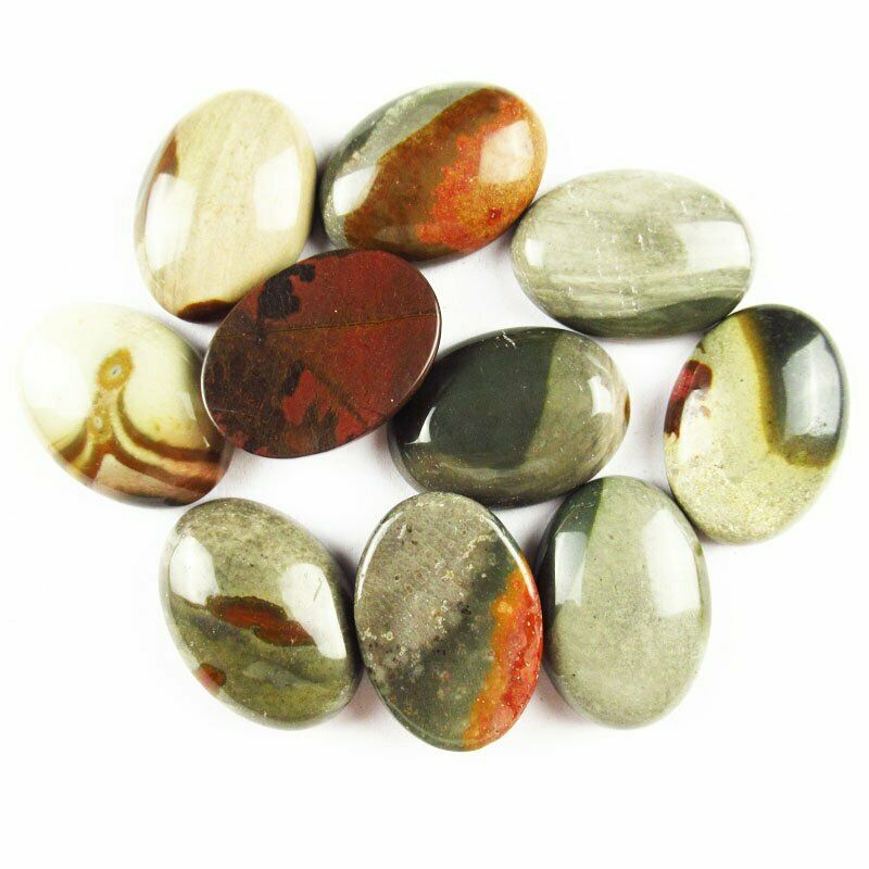 8pcs 40g Natural U.S.A Picasso Jasper 25x18x7mm Oval Cab Cabochon A-297JM