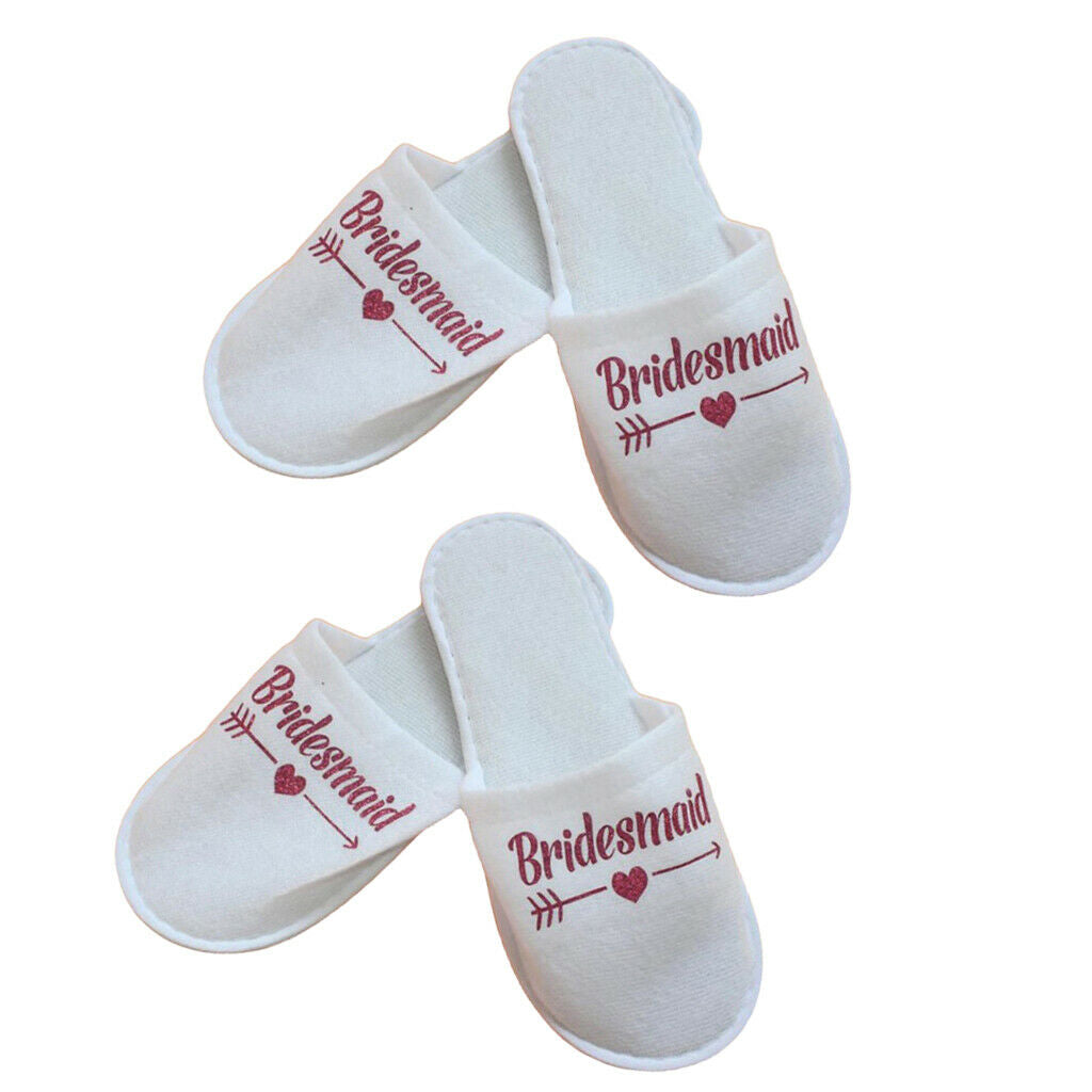 2 Pairs Lightweight Wedding Bridesmaid Sauna Closed Toe Home Guest Slippers