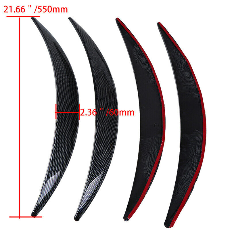 4pcs Car Wheel Eyebrow Arch Protector Trim Lips Fender Flares Carbon Fiber Look