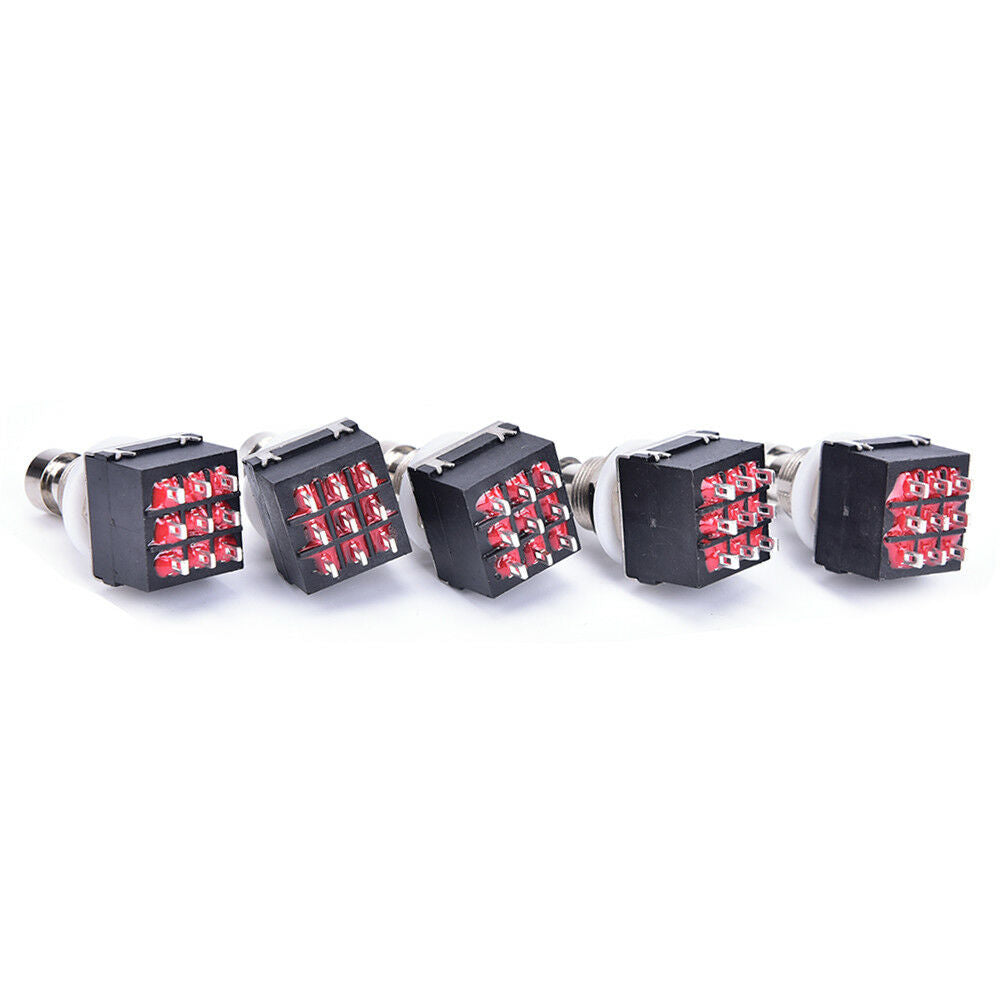 5 pcs 3PDT 9-Pin Guitar Effects Stomp Switch Pedal Box Foot Metal True  BDAU