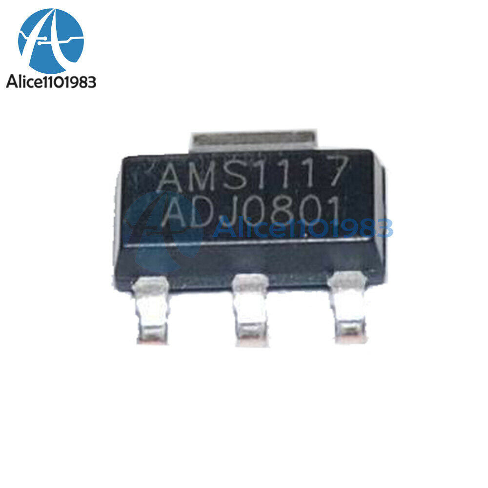 100PCS AMS1117-ADJ LM1117-ADJ AMS1117 LM1117 IC 1A Voltage Regulator SOT-223