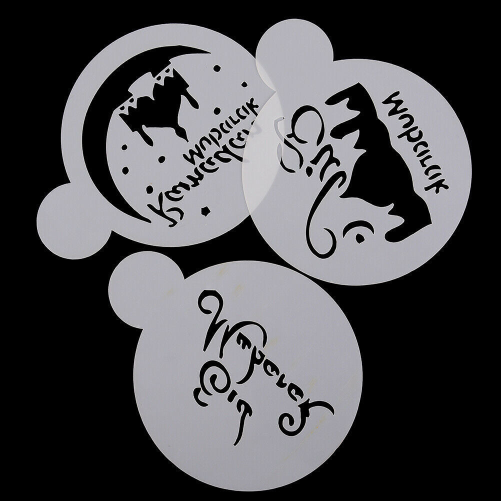 3pcs Eid Mubarak Cookies Stencil Ramadan Muslim Coffee Cake Template Mold.l8