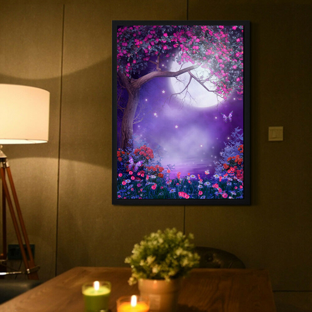 5D DIY Moon Tree Diamond Painting Full Drill Embroidery Cross Stitch Kits @
