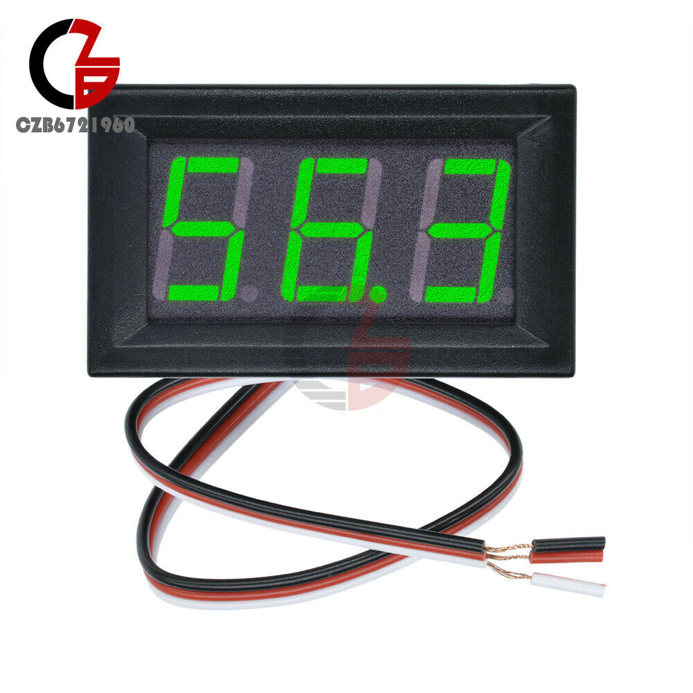 Green LED Display Panel Meter Mini Digital Voltmeter DC 0V to 99.9V Three Wires