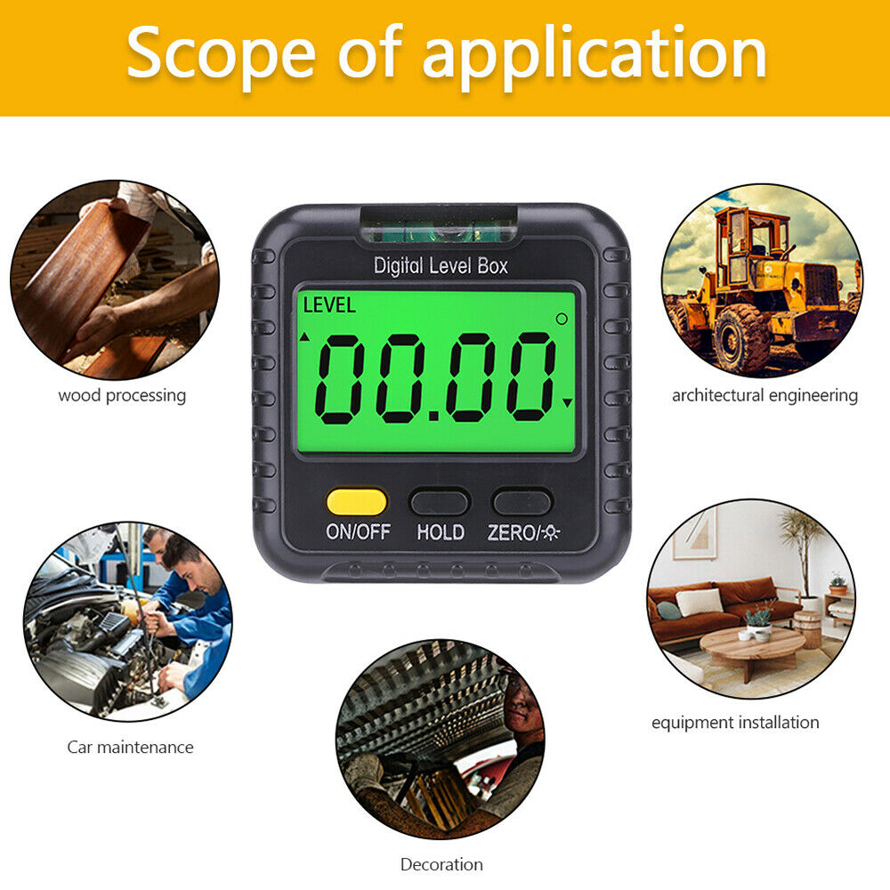 Level Gauge Digital LCD Protractor Magnetic Inclinometer Digital Angle Finder LI