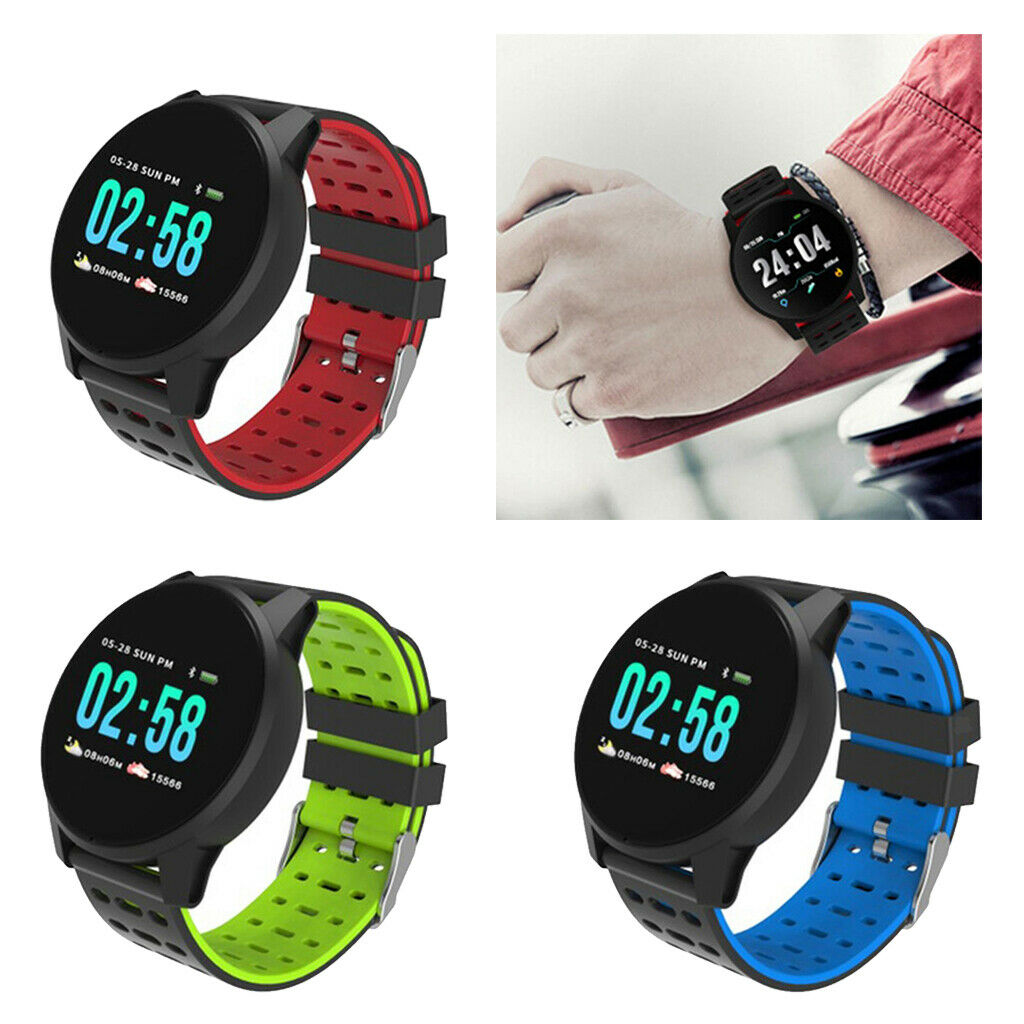 Men Sports Bluetooth Smart Watch Fitness Tracker Bracelet IP67 Waterproof Black