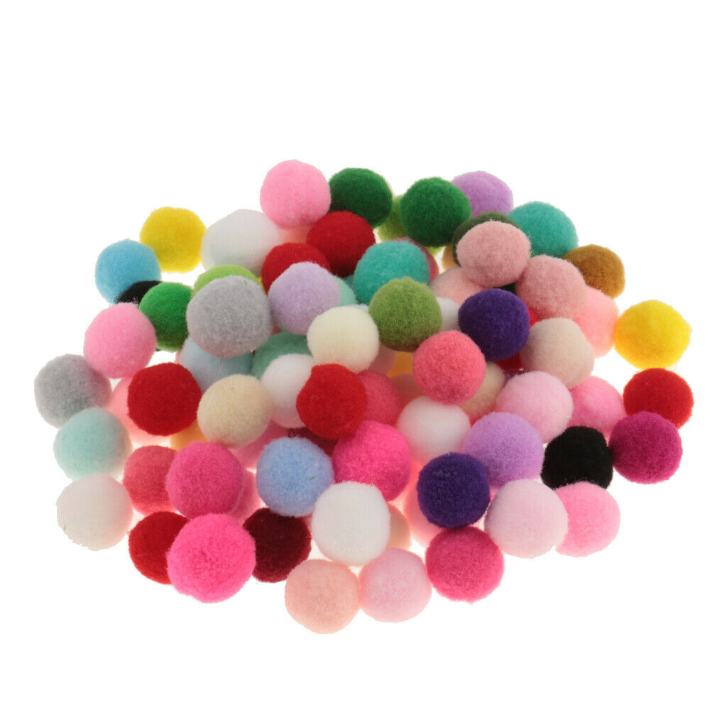 200pcs  Pom Poms Pompom Ball Xmas DIY Decor 20mm10mm